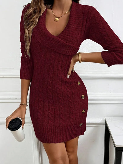 Women's Emerson cable knit midi sweater dress - view 4