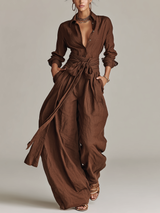 Sutton | Long-Sleeve Wide-Leg Jumpsuit