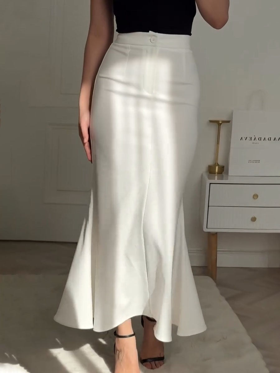 Ysaline | High-Waist Flared Maxi Skirt