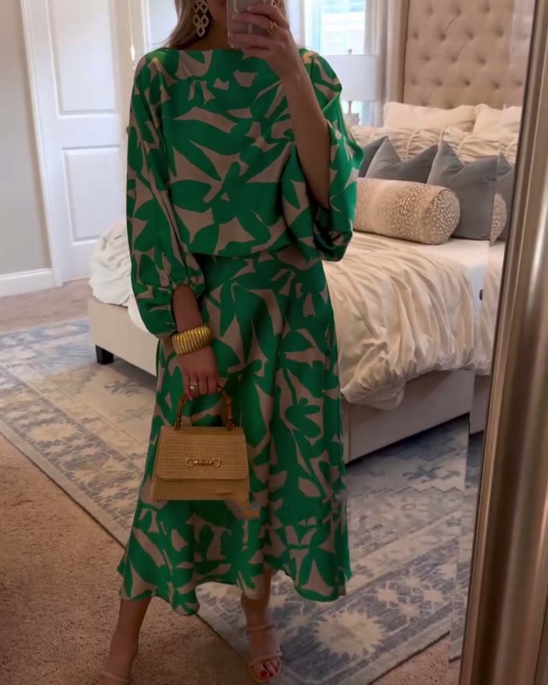 Gwenaëlle | Top & Midi Skirt Two-Piece Set