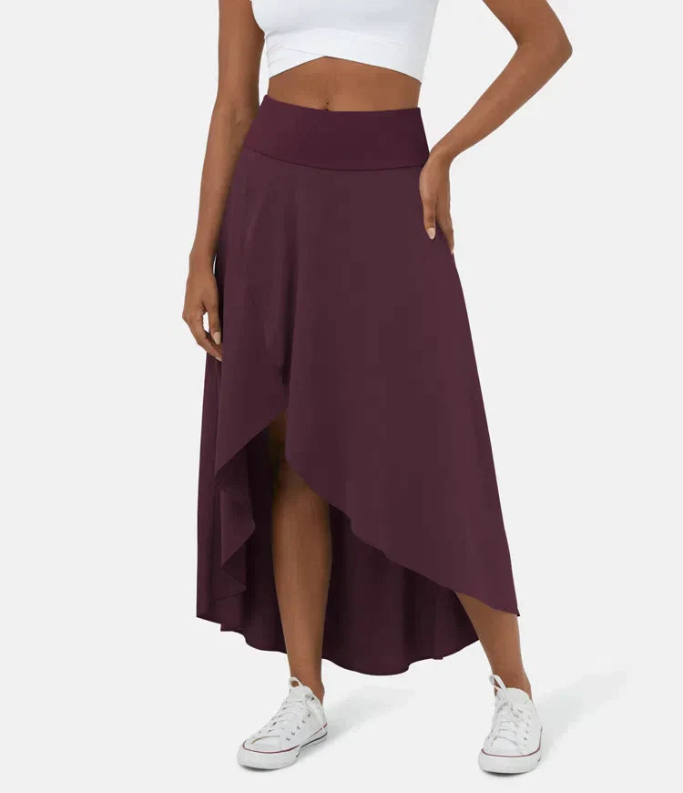 Armelle | High-Waist Ruffle-Hem Midi Skirt