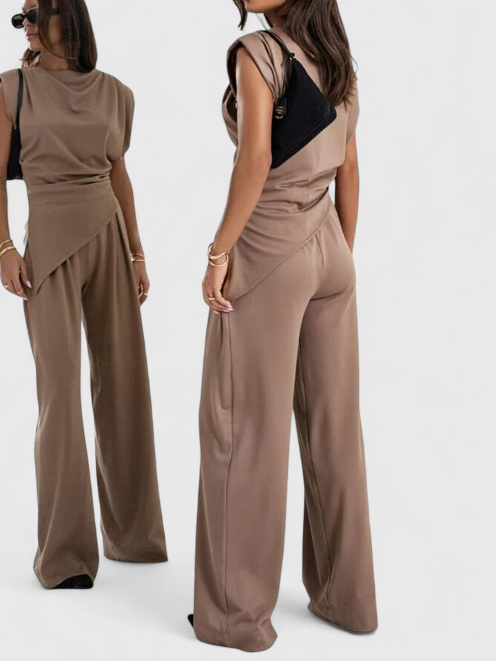 Sharon | Asymmetric Top & Wide Leg Pants Set