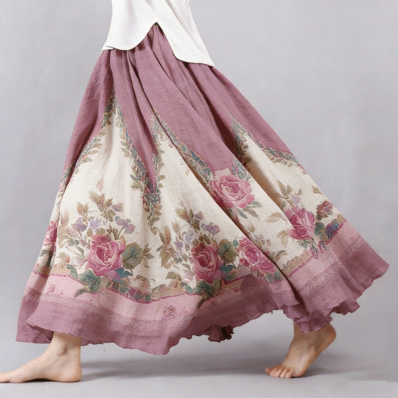 Briar | Rose Floral Vintage Maxi Skirt