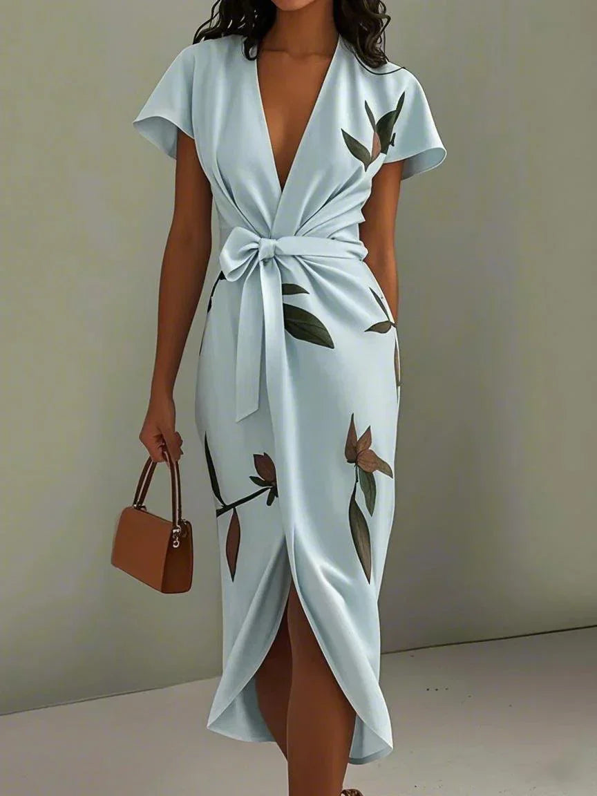Romy | V-Neck Wrap Midi Dress