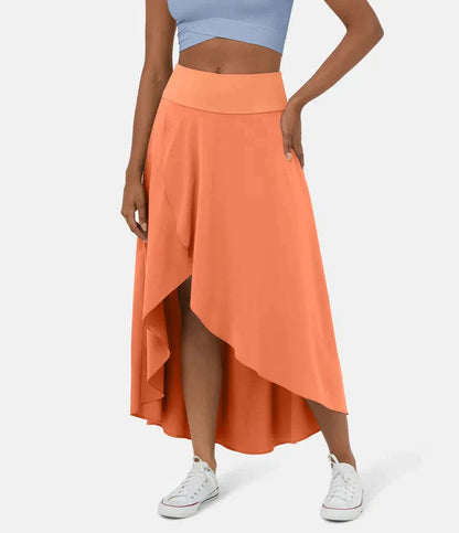 Armelle | High-Waist Ruffle-Hem Midi Skirt