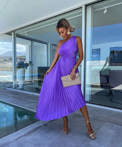 Delphine | One-Shoulder Asymmetric Wedding Guest Midi Dress