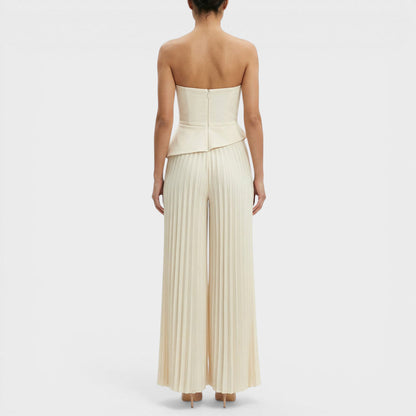Sévrine | Peplum Bustier Wide-Leg Jumpsuit