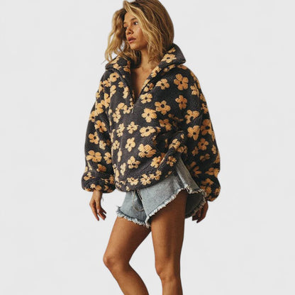 Women's Freja floral half-zip relaxed sweater - view 4