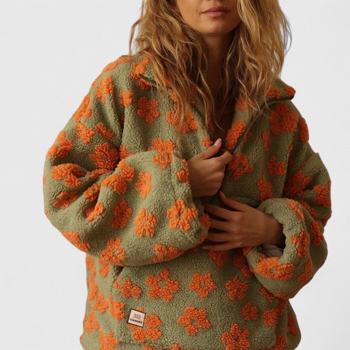 Women's Freja floral half-zip relaxed sweater - view 8