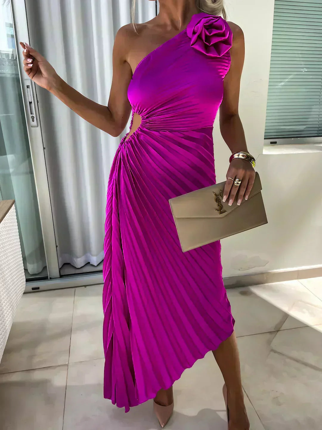 Gabrielle | Draped Floral Cocktail Dress