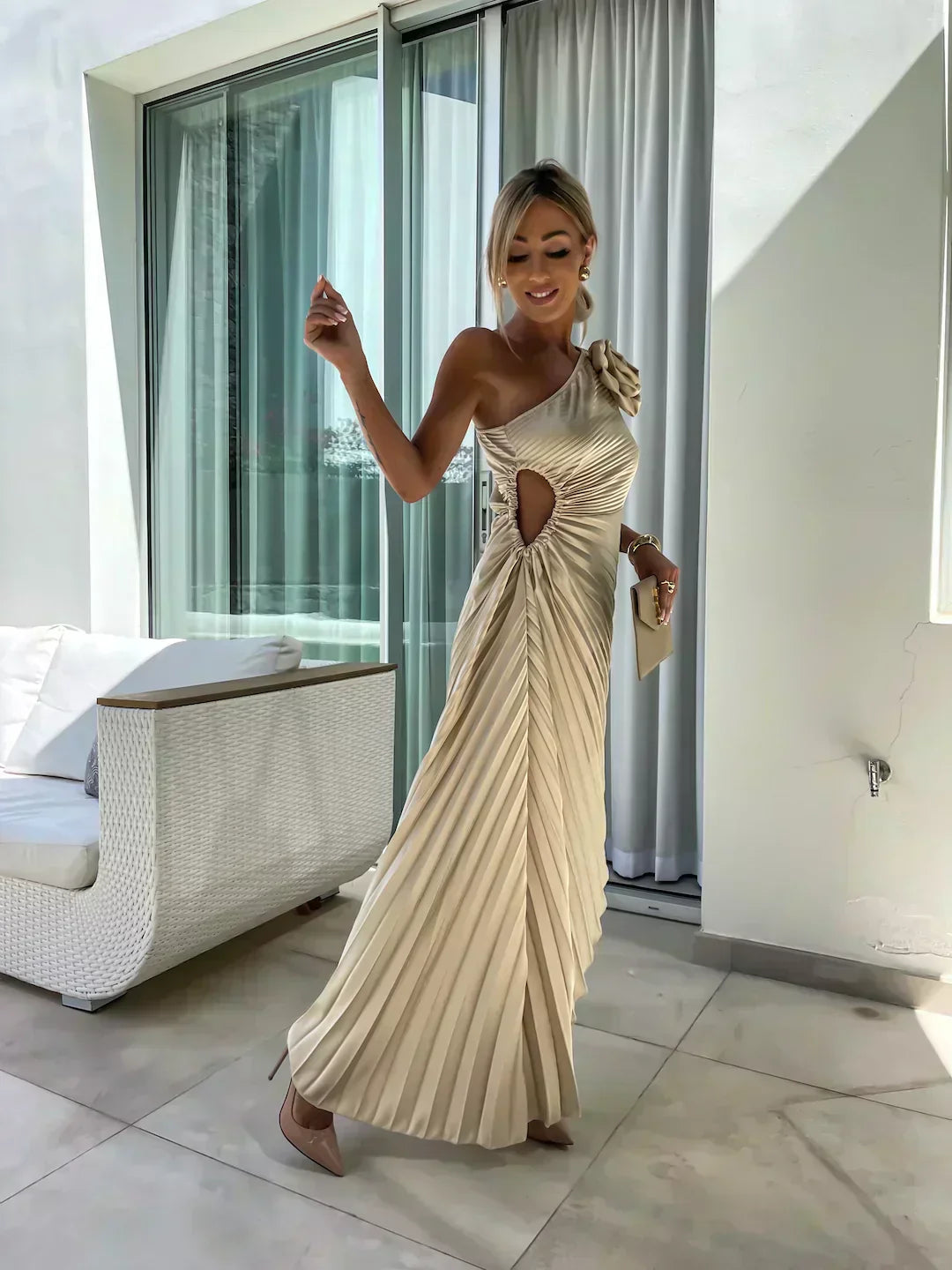 Gabrielle | Draped Floral Cocktail Dress