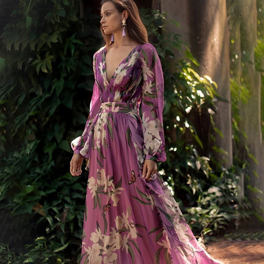 Lunette | Floral Long-Sleeve Maxi Dress