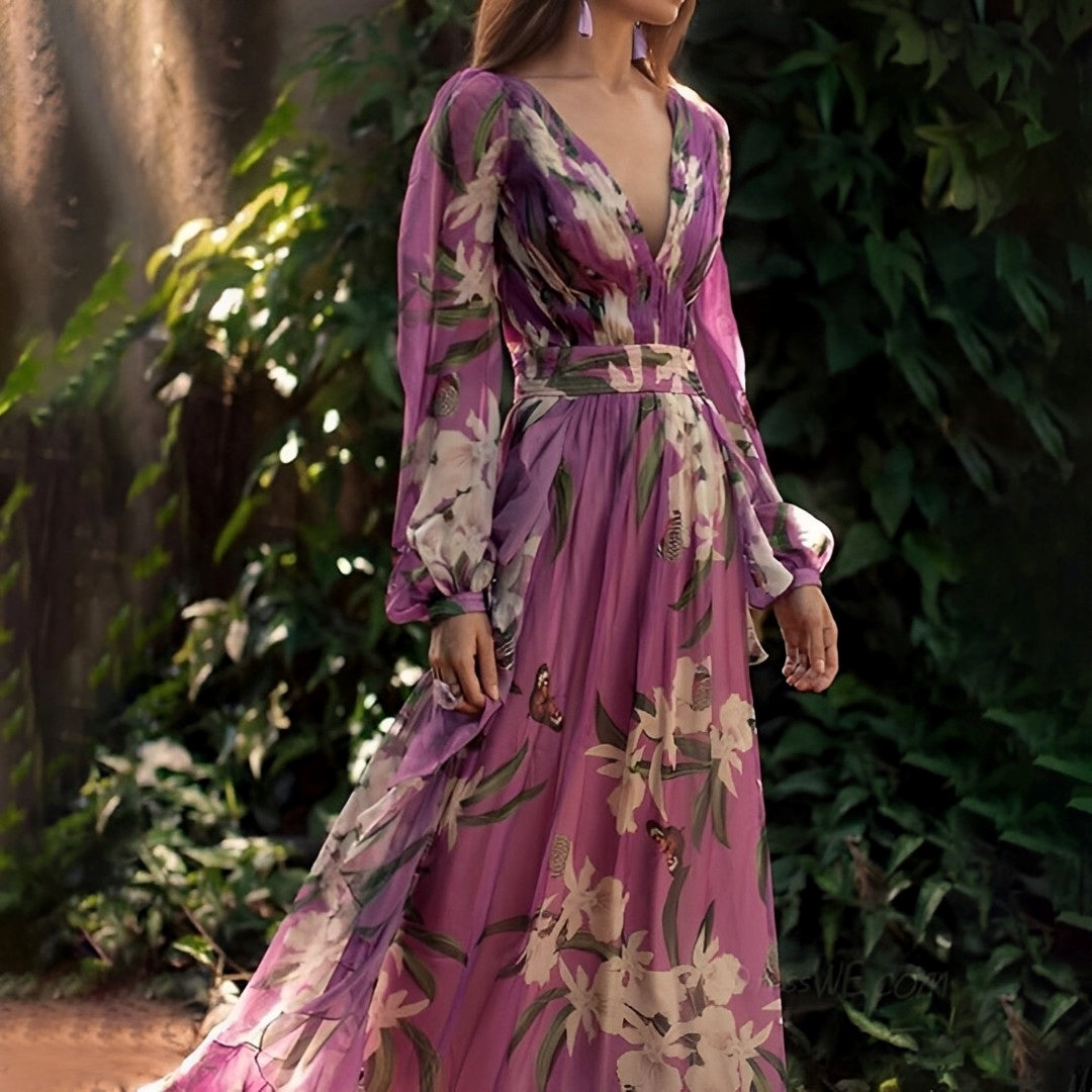 Lunette | Floral Long-Sleeve Maxi Dress