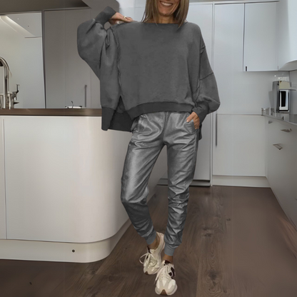 Gilda sweater & jogger lounge set, front view