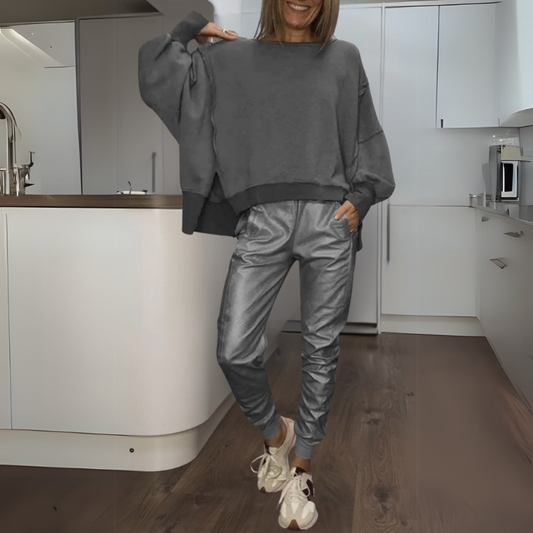 Gilda sweater & jogger lounge set, front view