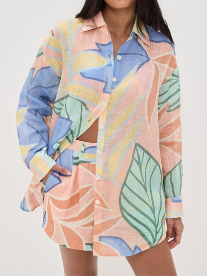 Harmonia | Button-Down Floral Pants Set