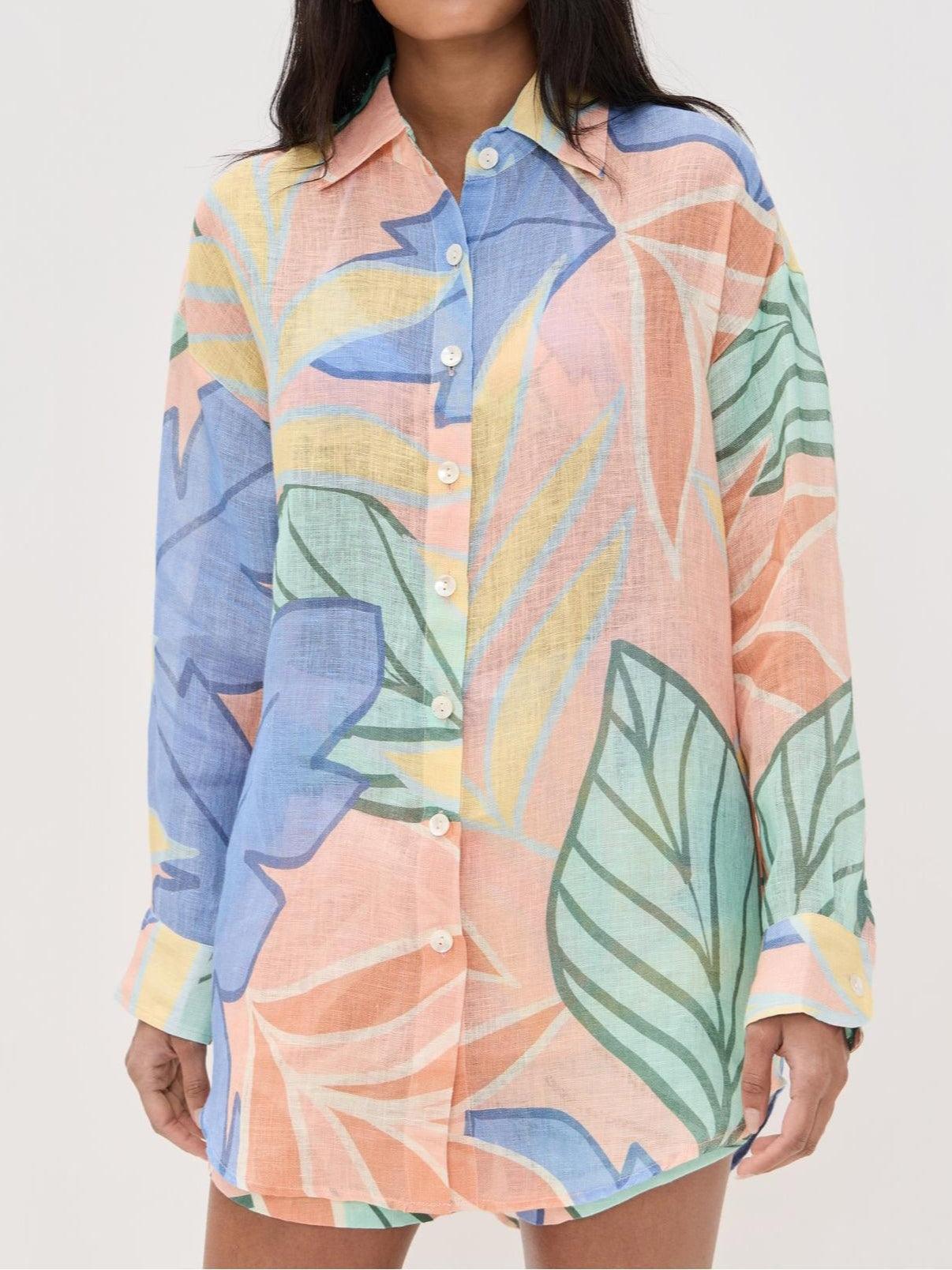 Harmonia | Button-Down Floral Pants Set