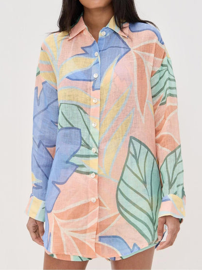 Harmonia | Button-Down Floral Pants Set