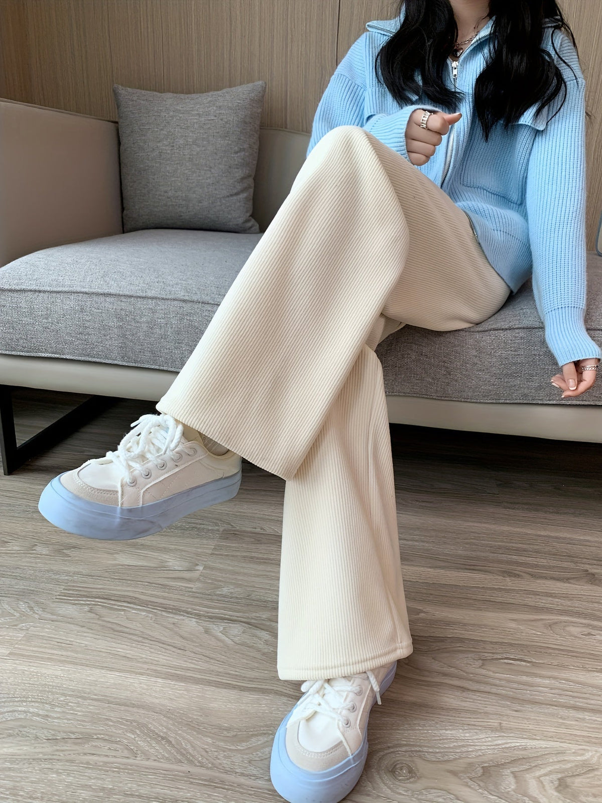 Women's Hedvig fleece-lined wide-leg pants - view 10