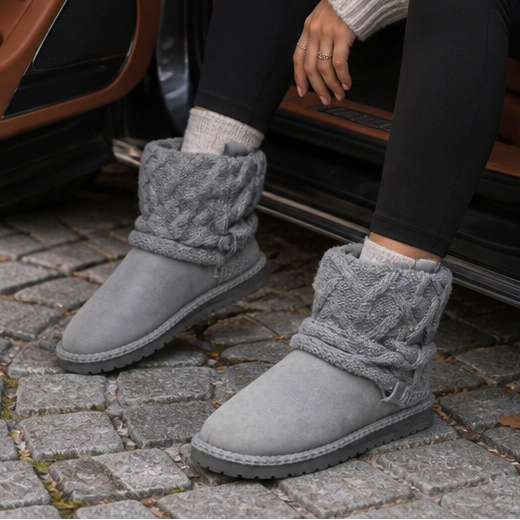 Women's Helmi knit cuff mid-calf boots in Gray