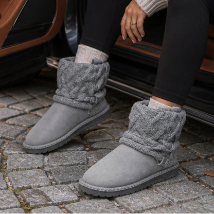 Women's Helmi knit cuff mid-calf boots in Gray