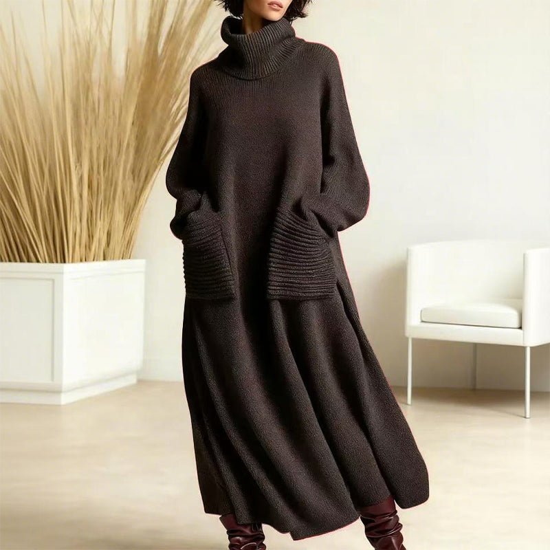 Women's Henrike midi sweater dress with pockets in Gray
