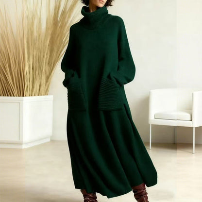 Women's Henrike midi sweater dress with pockets in Green
