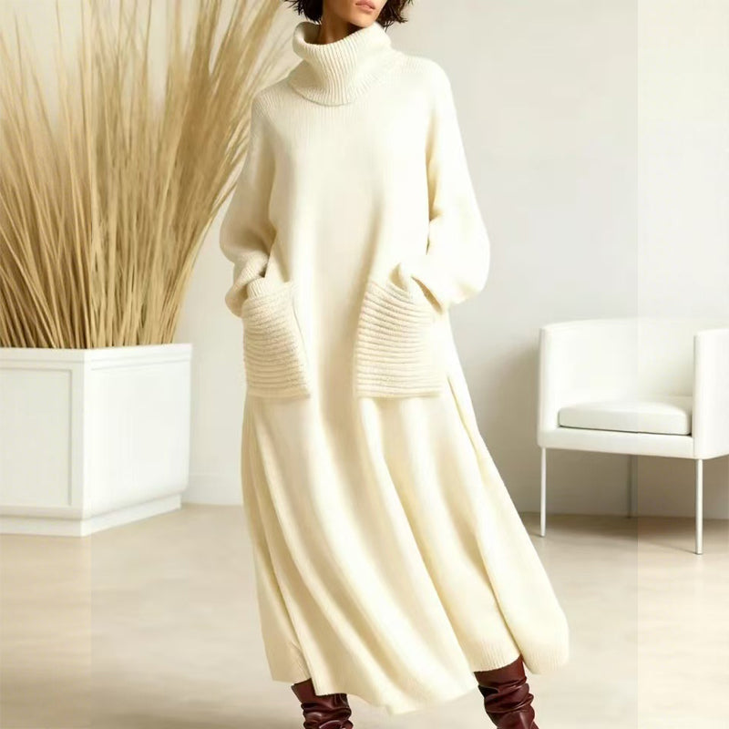 Women's Henrike midi sweater dress with pockets in White