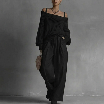 Malou | Off-Shoulder Top & Wide-Leg Trouser Set