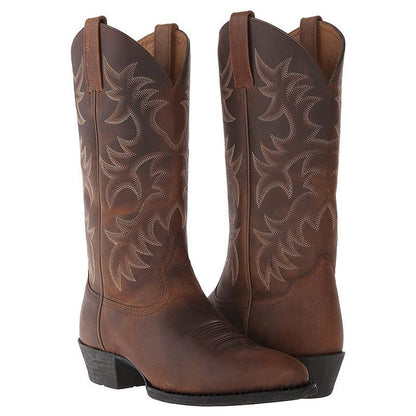 Women's Hilma embroidered cowboy boots in Brown