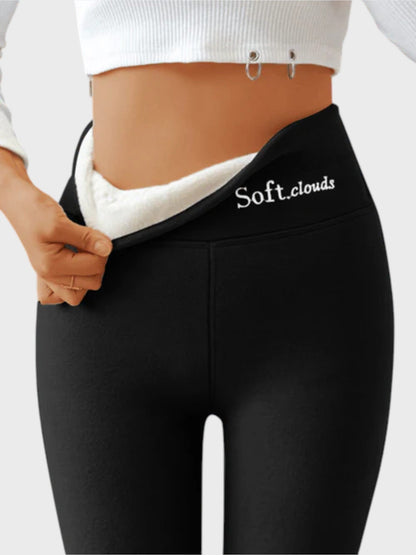 Ida fleece-lined high-waisted leggings, front view