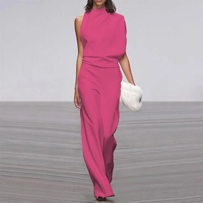 Pauline | Mock-Neck Wide-Leg Jumpsuit