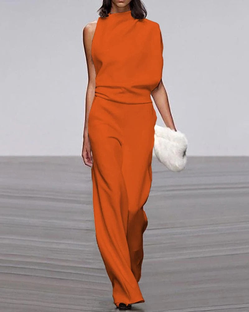Pauline | Mock-Neck Wide-Leg Jumpsuit