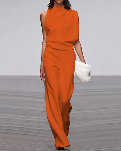 Pauline | Mock-Neck Wide-Leg Jumpsuit