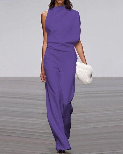 Pauline | Mock-Neck Wide-Leg Jumpsuit