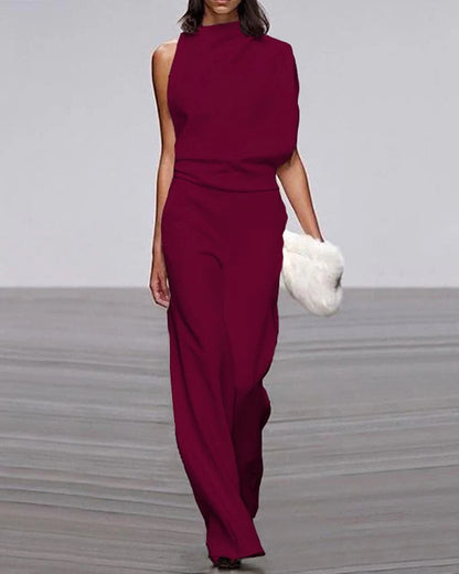 Pauline | Mock-Neck Wide-Leg Jumpsuit