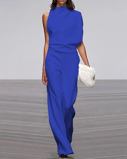 Pauline | Mock-Neck Wide-Leg Jumpsuit