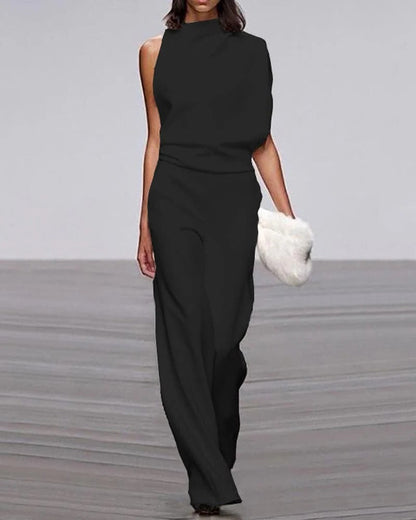 Pauline | Mock-Neck Wide-Leg Jumpsuit