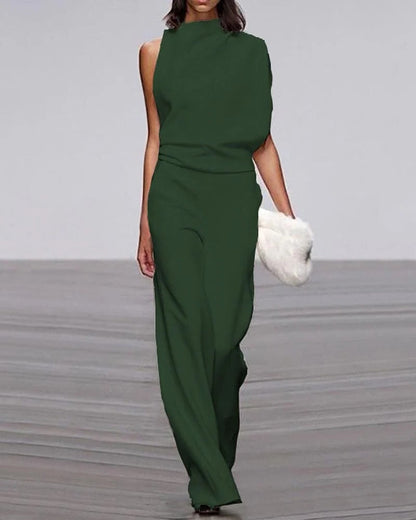 Pauline | Mock-Neck Wide-Leg Jumpsuit