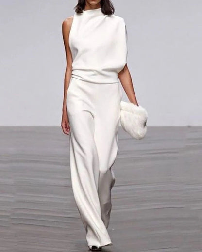 Pauline | Mock-Neck Wide-Leg Jumpsuit