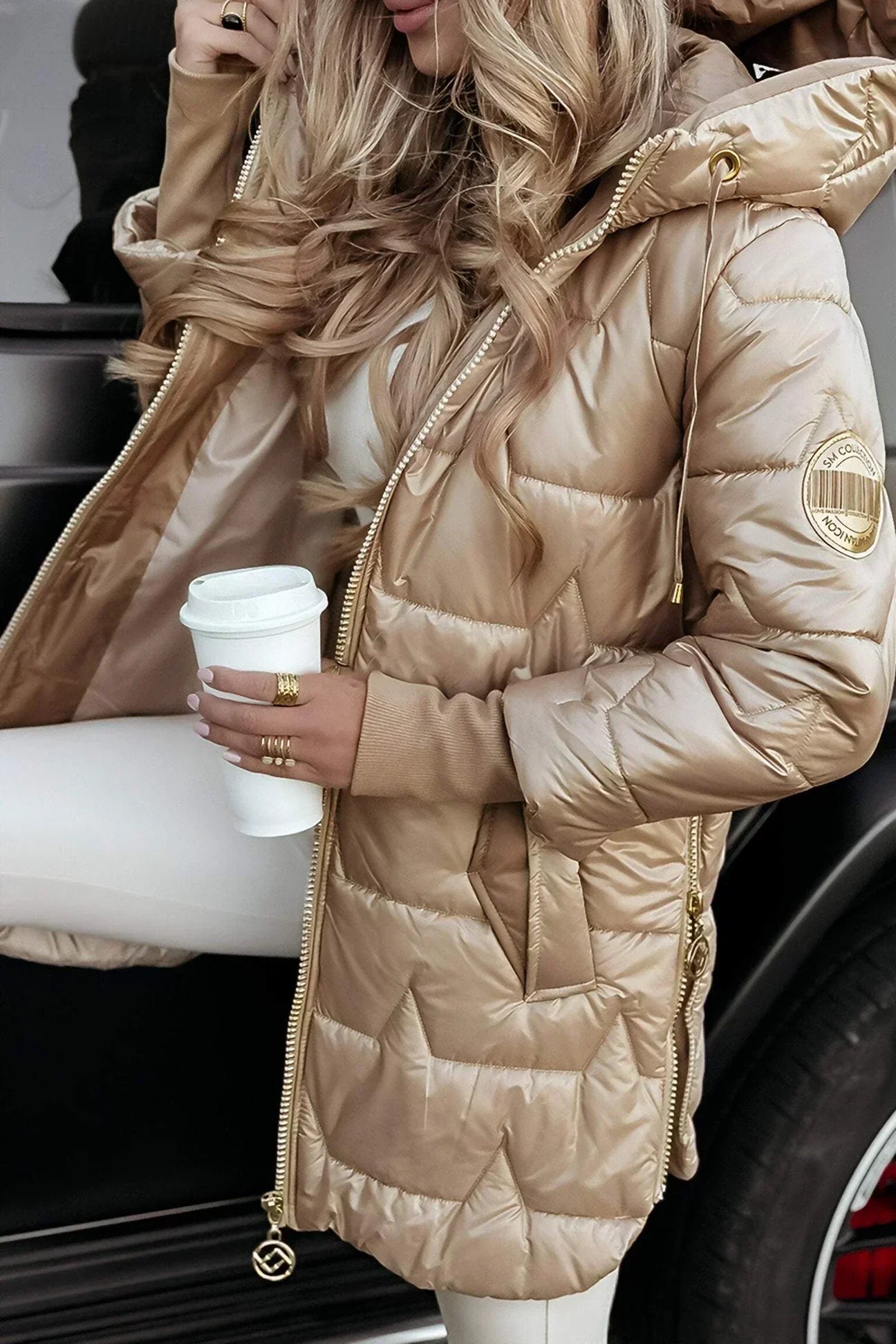 Tiffany | Elegant winter coat with hood and padding