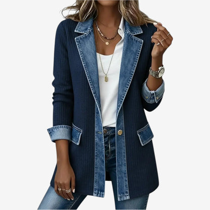 Thea | Layered Collar Open Front Jacket