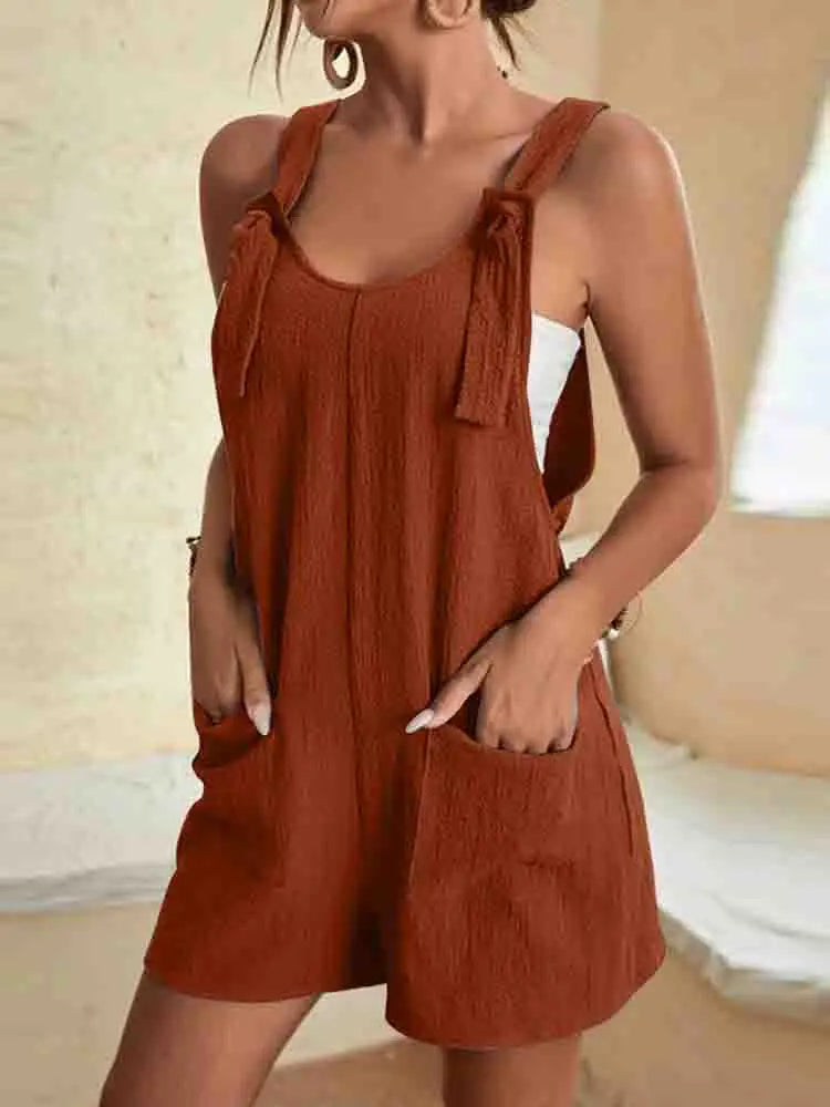 Marisole | Tie-Strap Romper with Pockets
