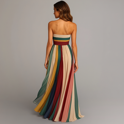Aurelia | Strapless Pleated Wedding Guest Maxi Dress