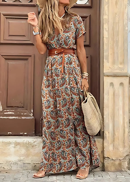 Octavie | Belted Boho Maxi Dress