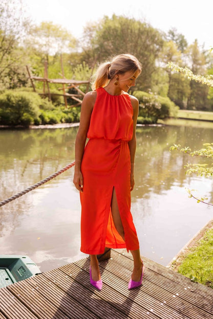 Marisol | Halter Neck Midi Cocktail Dress