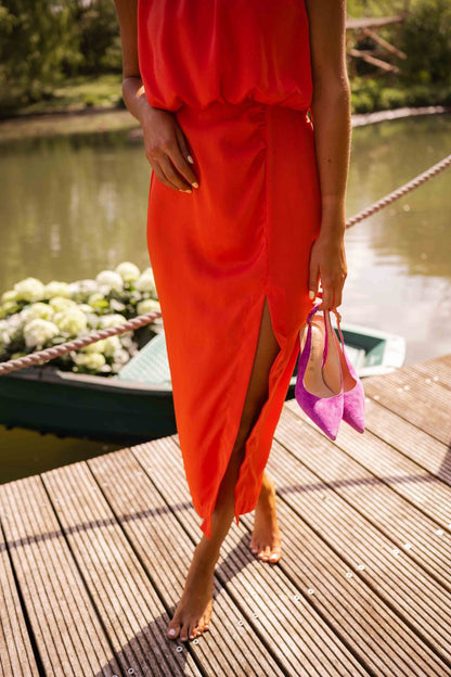 Marisol | Halter Neck Midi Cocktail Dress