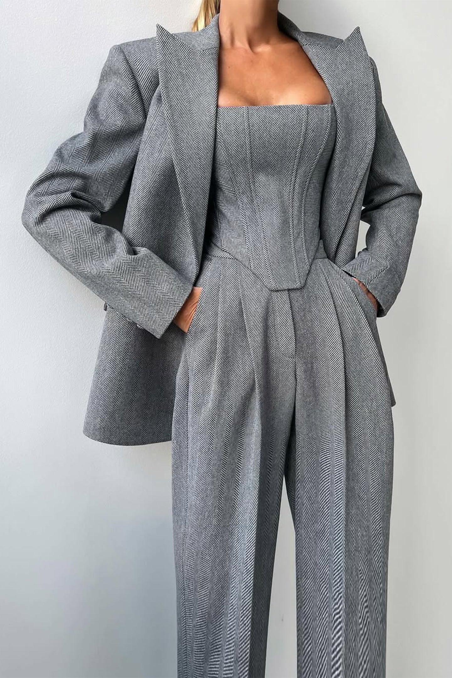 Capucine | Herringbone Three-Piece Suit