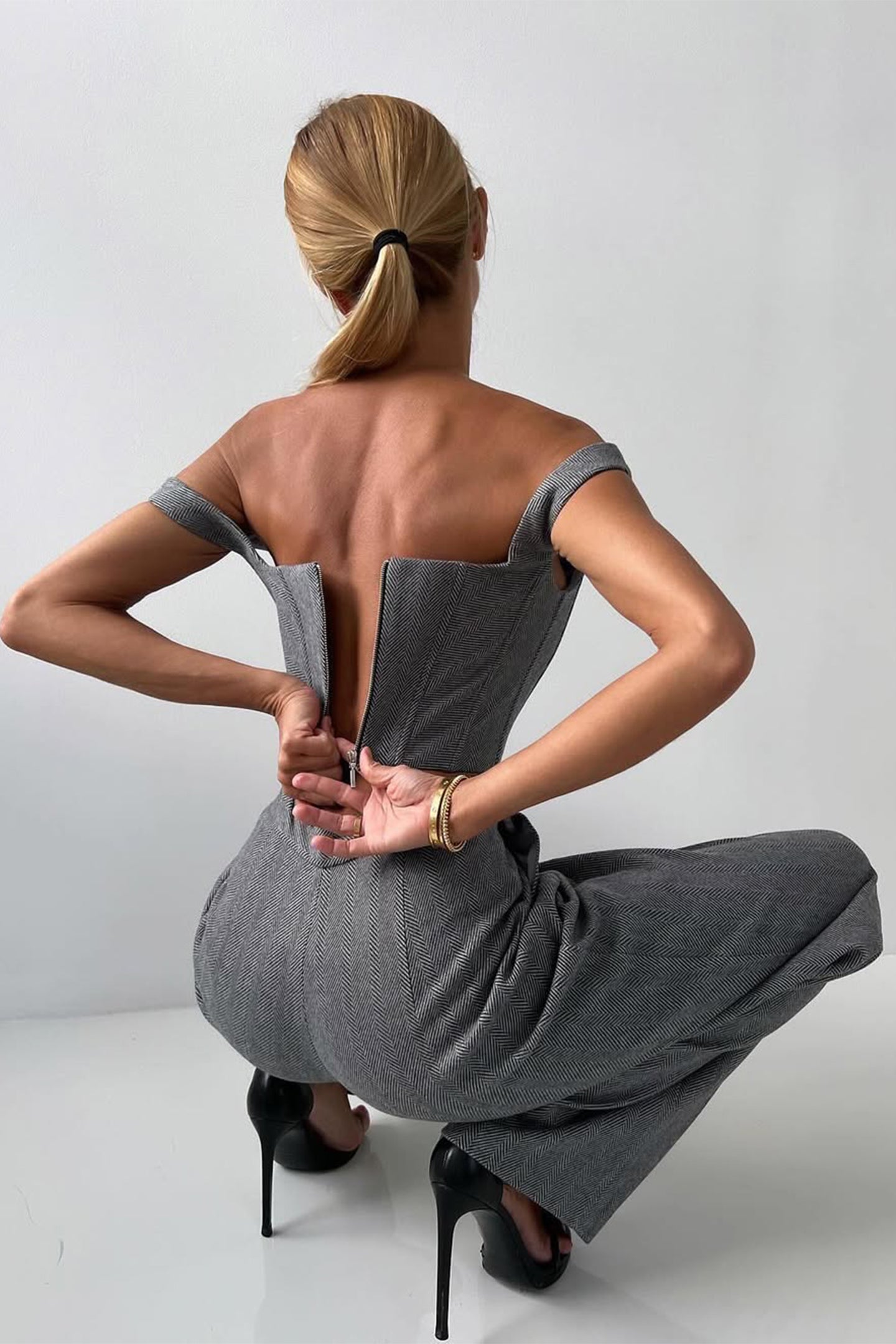Capucine | Herringbone Three-Piece Suit
