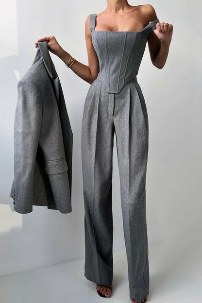 Capucine | Herringbone Three-Piece Suit